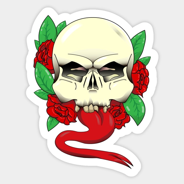 skull and roses Sticker by MushroomEye